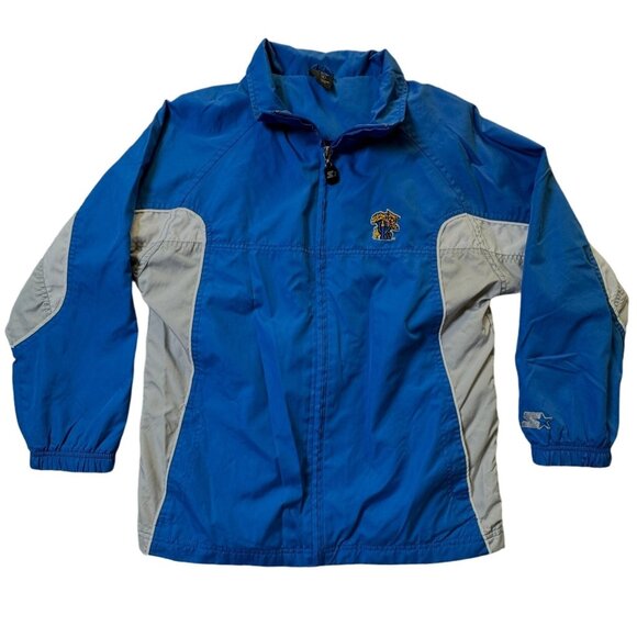 VTG Starter Kentucky Wildcats UK Jacket Kids 12/14 Blue White Gray Lined Zip Up - Picture 1 of 11